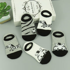 5 Pair\Lot 2018 Newborn Kids Socks Kawaii Animal Print Socks Cotton Autumn And Winter Children Socks Baby Socks