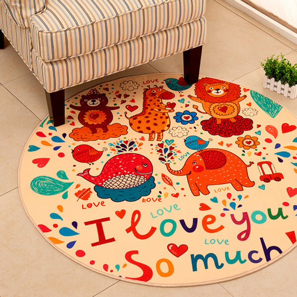 Cute Round Cartoon Rug