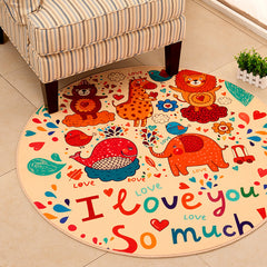 Cute Round Cartoon Rug